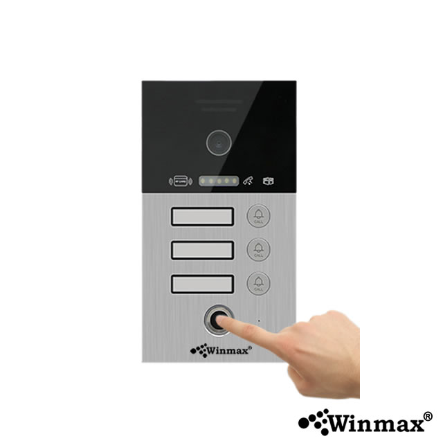 Video Door Bell 3 Chanel Video Intercom Finger Print for Condo