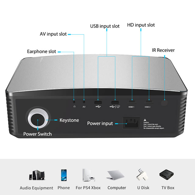 Projector High Brightness 7000 lumens HD Projector 1080p LED LCD