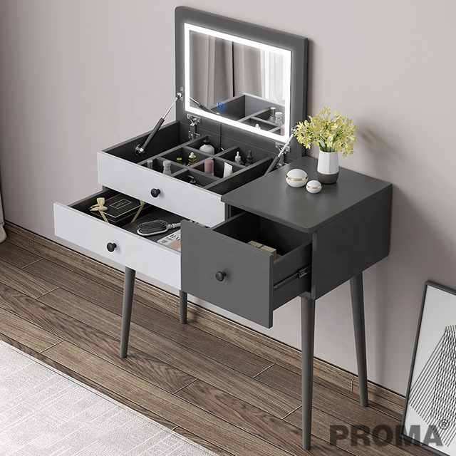Light Makeup Mirror Flip Dressing Table