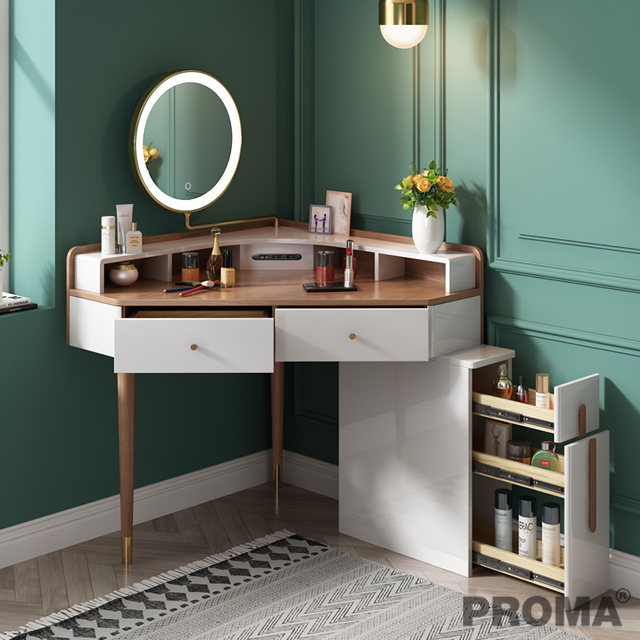 LED Makeup Dressing Desk Comoda Vanity LED Light Mirror Dressers
