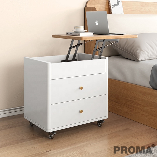 White Foldable Lifting Modern Multifunctional Bedside