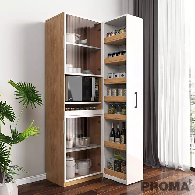 Glasses Door Cupboard Sideboard Storage Cabinet