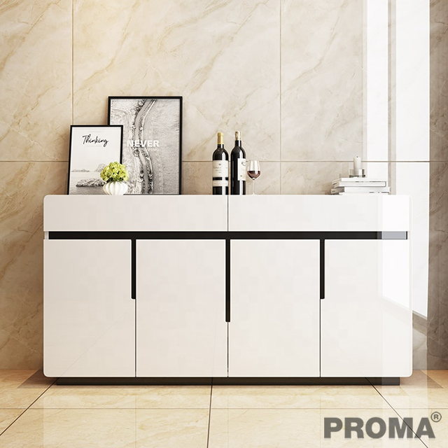 Modern White Dining Room Storage Sideboard Cabinet With Drawers