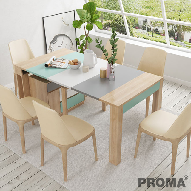 Multifunctional Table Cabinet Set Folding Wood Dining Table Set