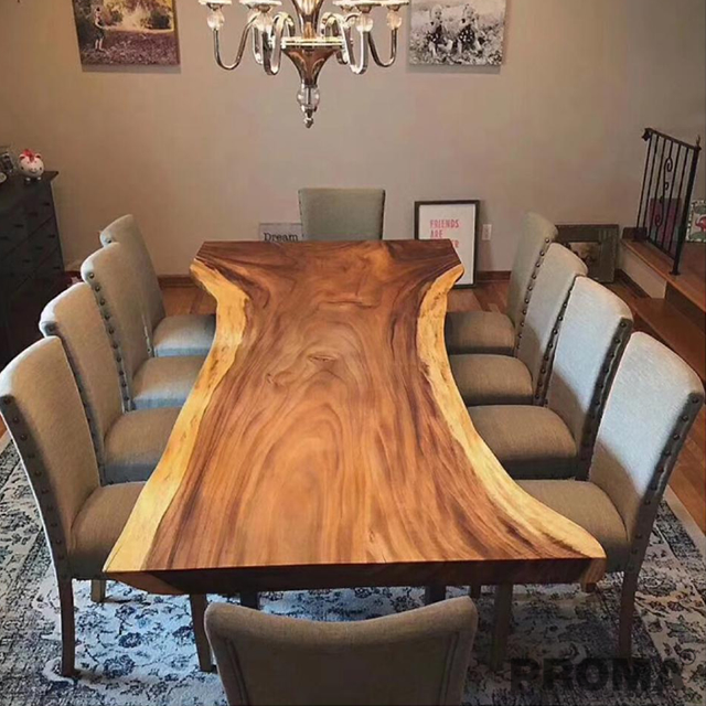 Dining Square Walnut Wood Slab Table