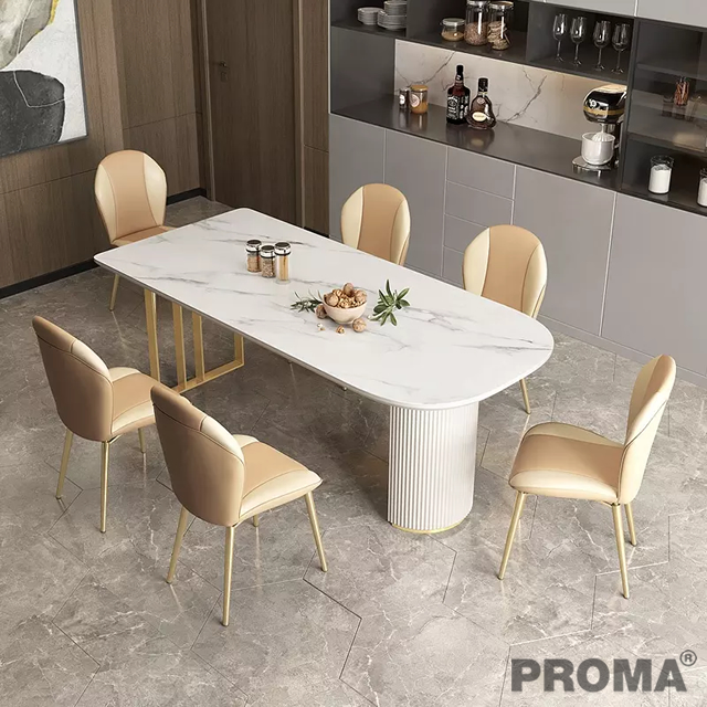 Light Luxury Legs Rock Board Dining Table