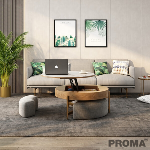 TEA TABLE COFFEE TABLE LIFT TOP ROUND MODERN COFFEE TABLE