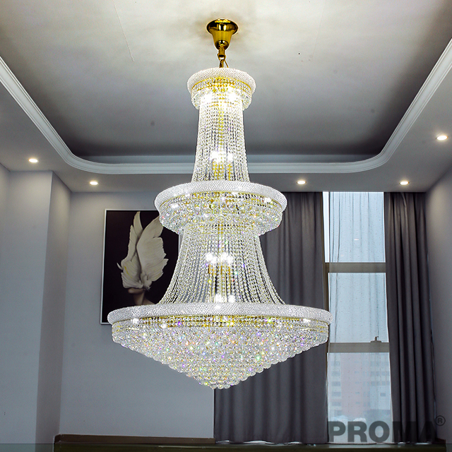 Luxury Crystal Chandelier Hotel Lobby Villa High Ceiling