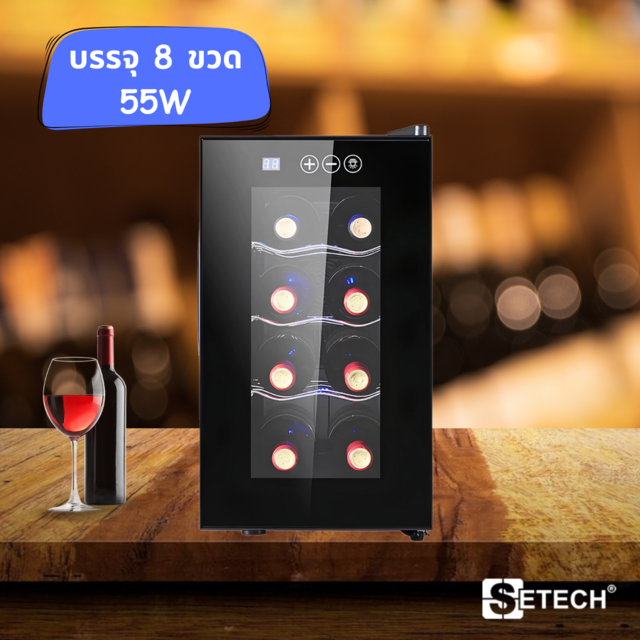 Small wine cooler with 8 bottles setech
