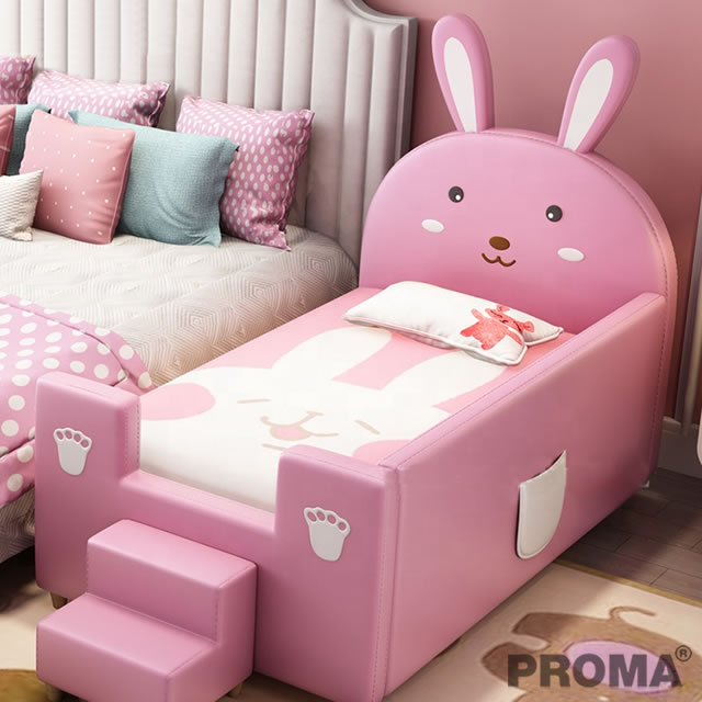 MODERN KIDS BEDROOM SET PINK TODDLER TWIN BED
