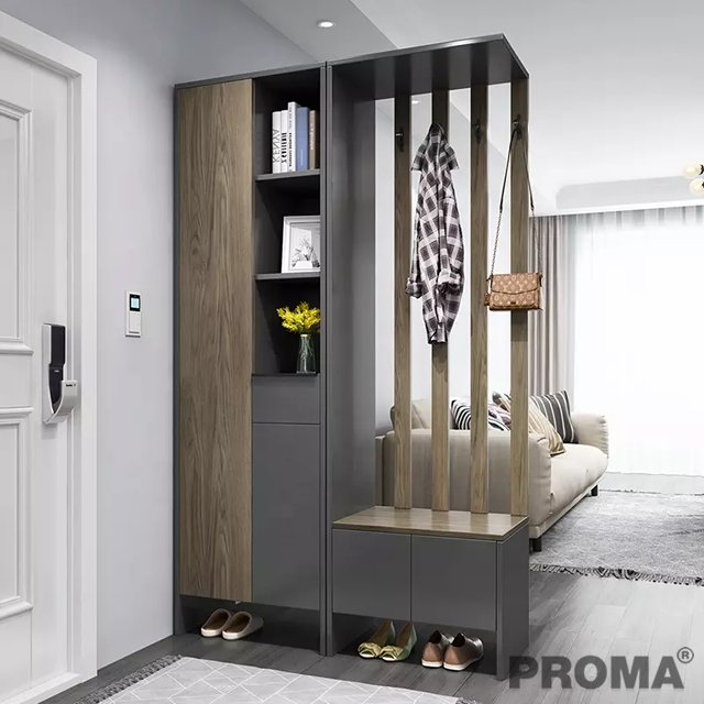 Storage Console Shoe Rack Cabinet with Shoe Changing Stool