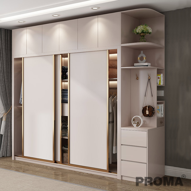 Wardrobe Sliding Door Home Bedroom Small Coat Cabinet