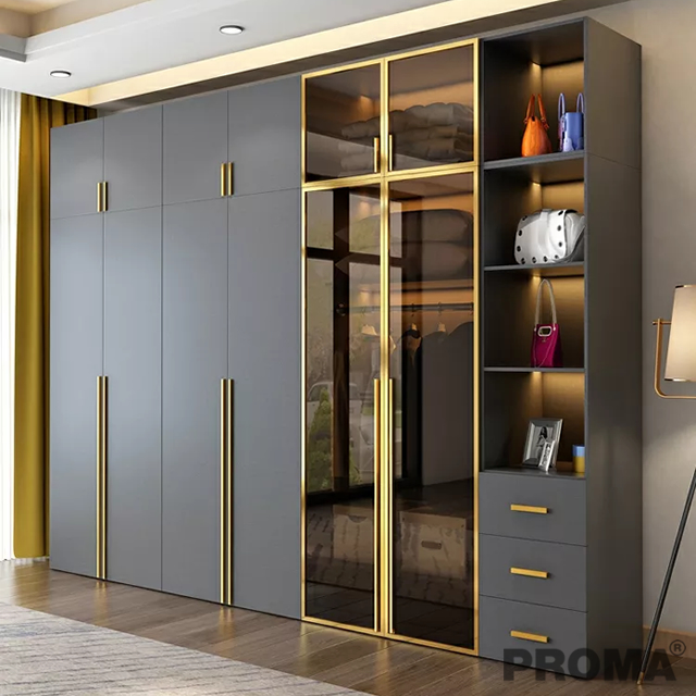 Light Luxury Glass Door Wardrobe Home Bedroom