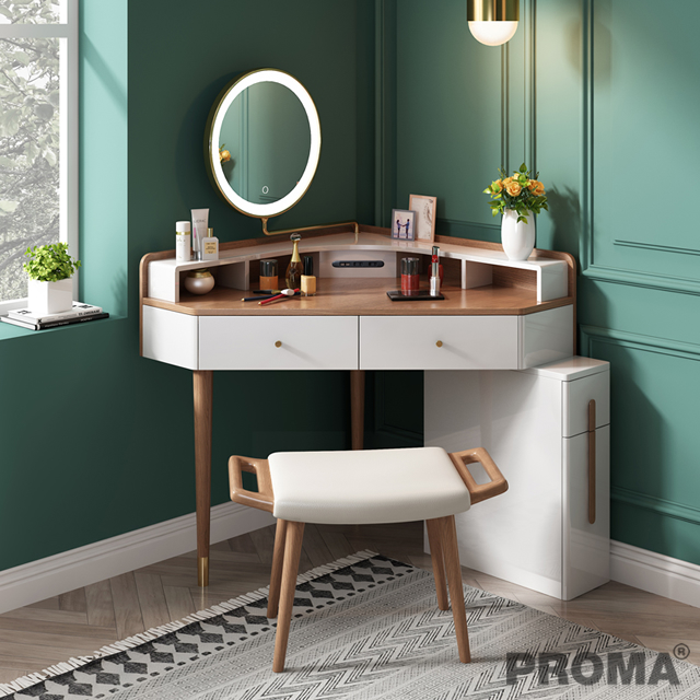 LED Makeup Dressing Desk Comoda Vanity LED Light Mirror Dressers