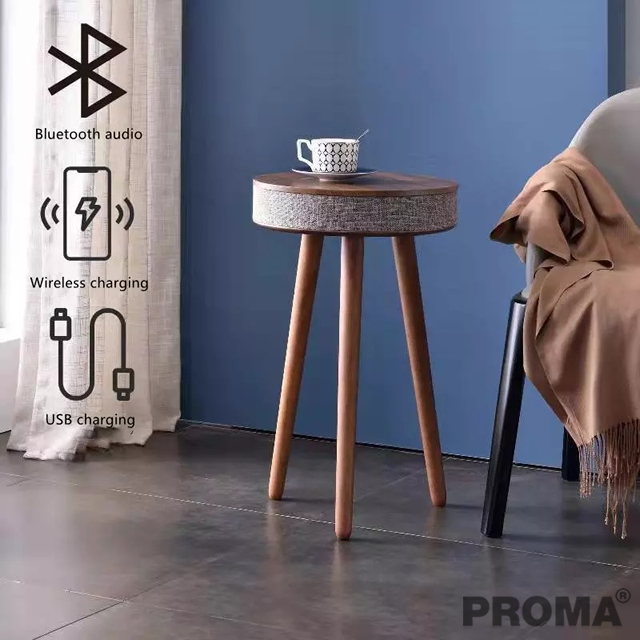 Coffee Table Wireless Charging Bluetooth Speaker with USB QI