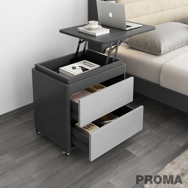 Black Foldable Lifting Modern Multifunctional Bedside