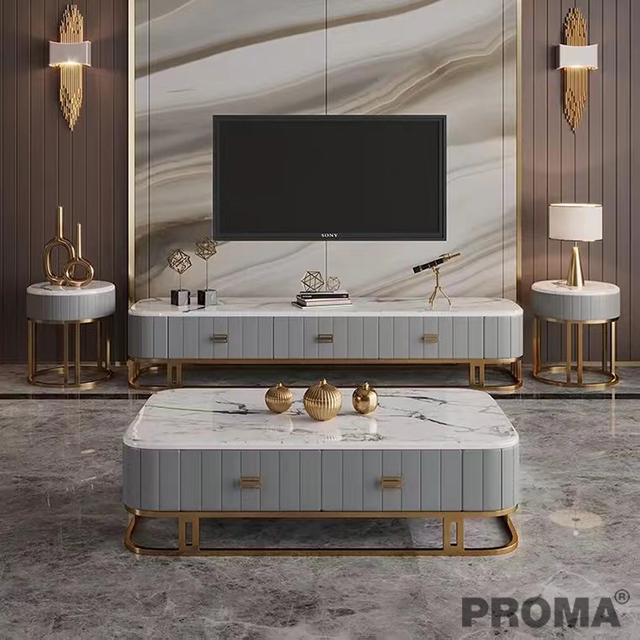LUXURY LEATHER COVER LIVING ROOM TABLE