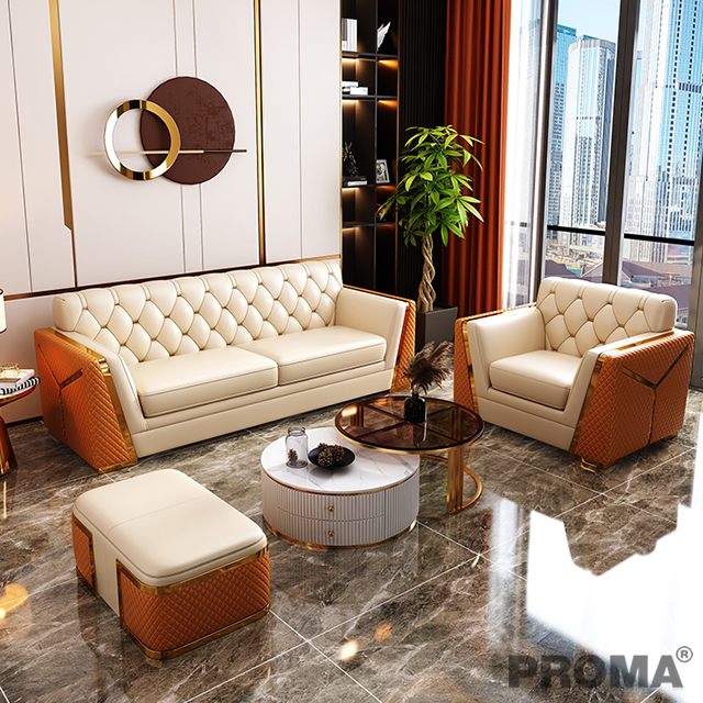 Luxury Chesterfield Sofa Set Furniture Leather Sofa