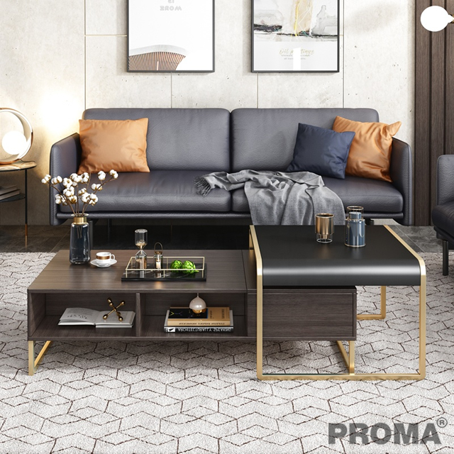 Luxury Italian Style Modern Furniture Storage Black Side Table