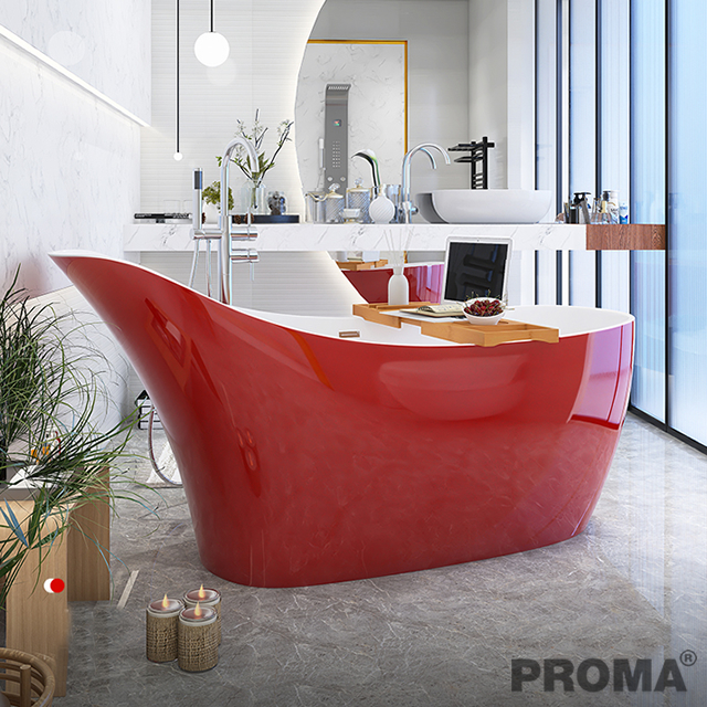 Acrylic Oval Shape Small Size Bathtub Freestanding