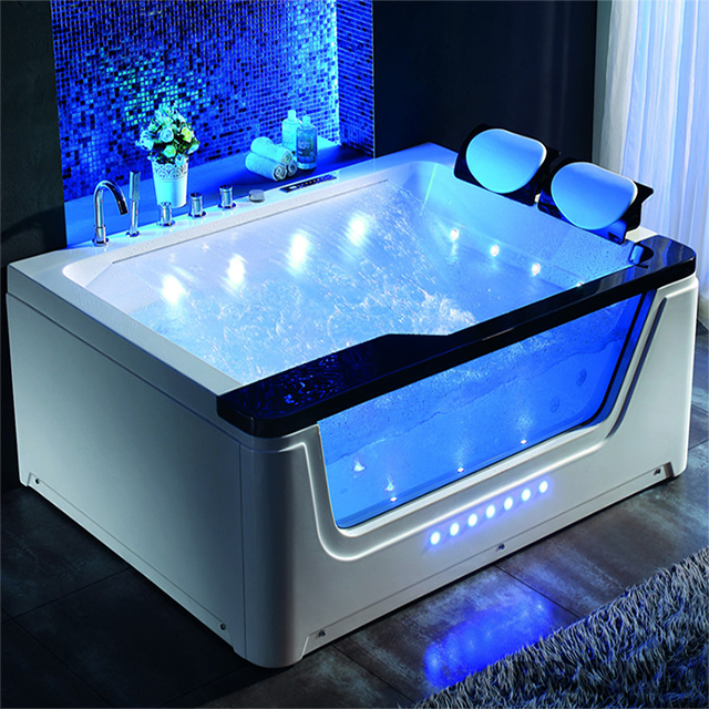 Square Waterfall Acrylic Massage Spa Whirlpool Bathtub