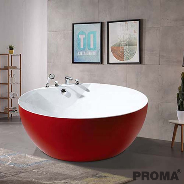 Round Acrylic Modern Bathtub