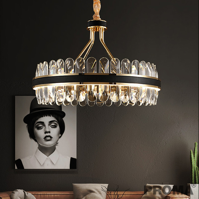 Round Crystal LED Pendant Lamp Modern Hanging Lighting