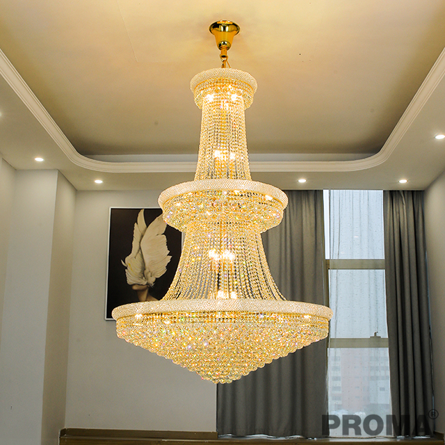 Luxury Crystal Chandelier Hotel Lobby Villa High Ceiling
